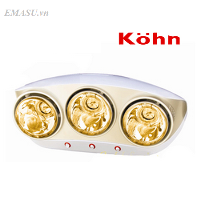 Địa chỉ bán đèn sưởi nhà tắm Braun (Kohn) 3 bóng vàng KU03G