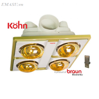 Đèn sưởi nhà tắm âm trần Braun (Kohn) KN04GR