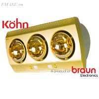 Đèn sưởi Braun Kohn 3 bóng KN03G
