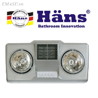 Đèn sưởi nhà tắm Hans thổi gió nóng H2B-HW