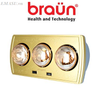 Đèn sưởi nhà tắm Braun 3 bóng vàng BU-03